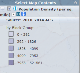 filter symbol on the legend